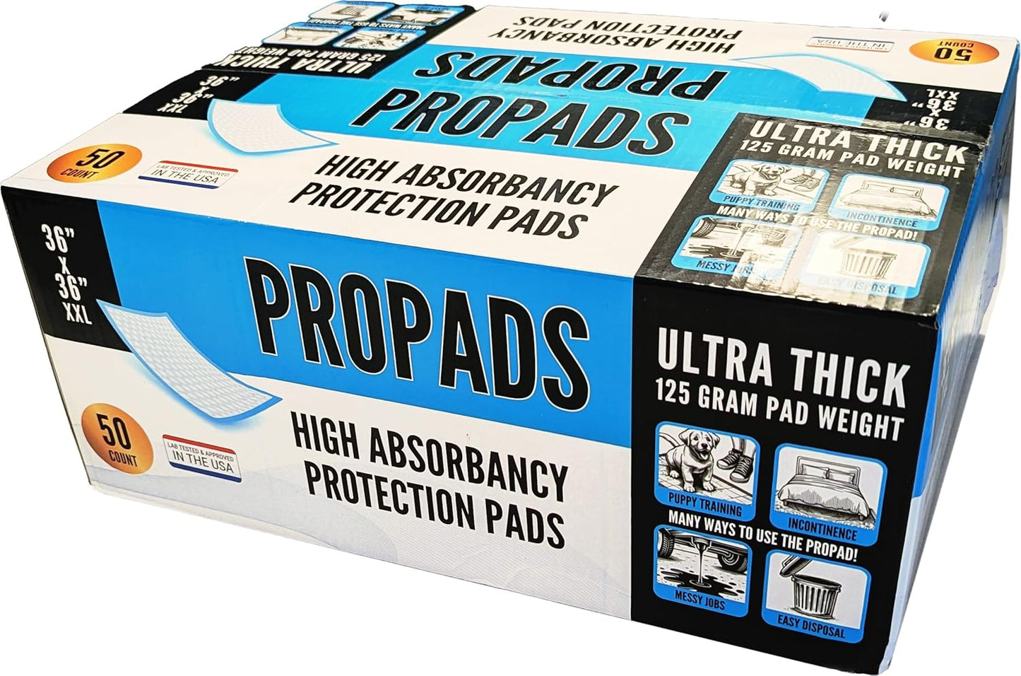 Propads 50 Pack Ultra-Absorbent & Leak Proof X-Large Wee Wee Pads for Puppy Potty Training