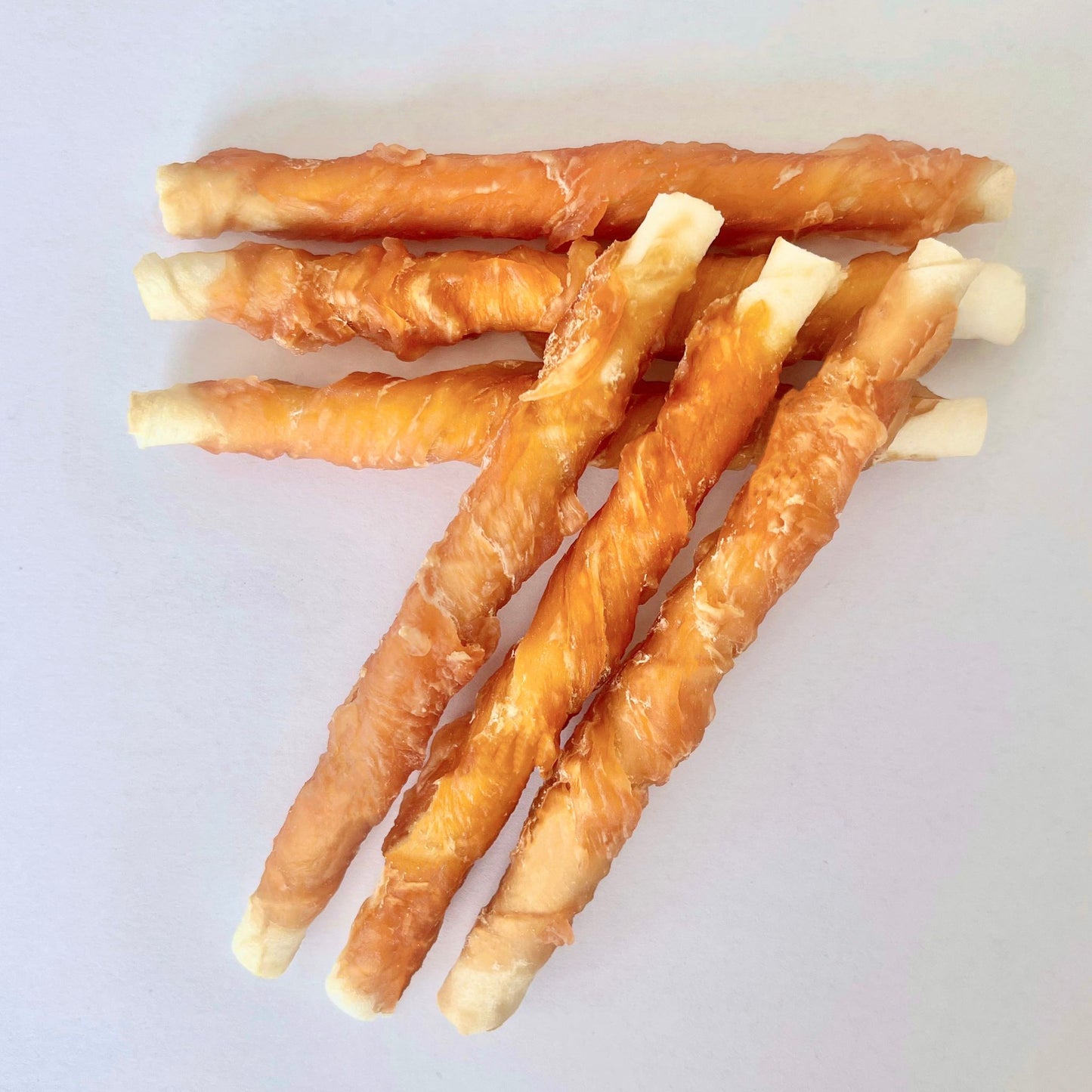 Premium All Natural Chicken Wrapped Rawhide Twist Treats for Dogs - 2 lbs Resealable Pack