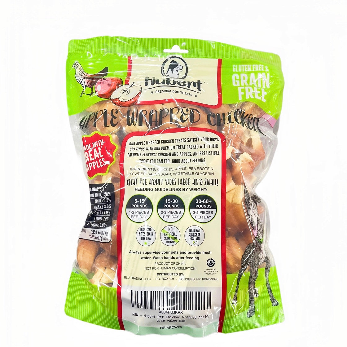 Gourmet All Natural Apple & Chicken Wrapped Dog Treats - 2.5 lbs Resealable Bag