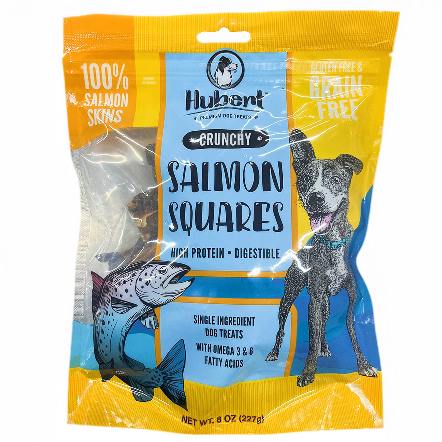 Premium Salmon Skin Crisps All Natural Dog Treats - 8 oz. / 0.5 lb Resealable Bag