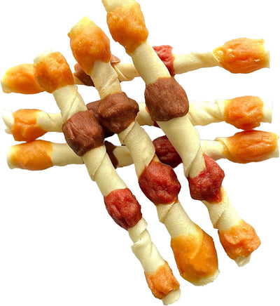 Gourmet All Natural Triple Flavored 10-inch Kabobs Treats for Dogs