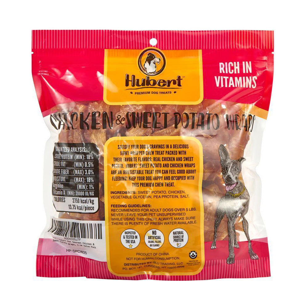 Gourmet All Natural Chicken & Sweet Potato Wrap Treats for Dogs - 2.5 lbs Resealable Pack